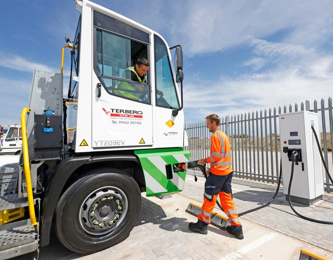 Electric truck at terminal